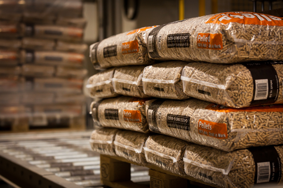 Pelletsackware, Pelletpalette, Pelletproduktion